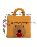 Капибара възглавница одеяло и чанта 3в1 плюшена играчка